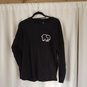 Ivory Ella Black Long Sleeve Kids Tee with Elephant Design